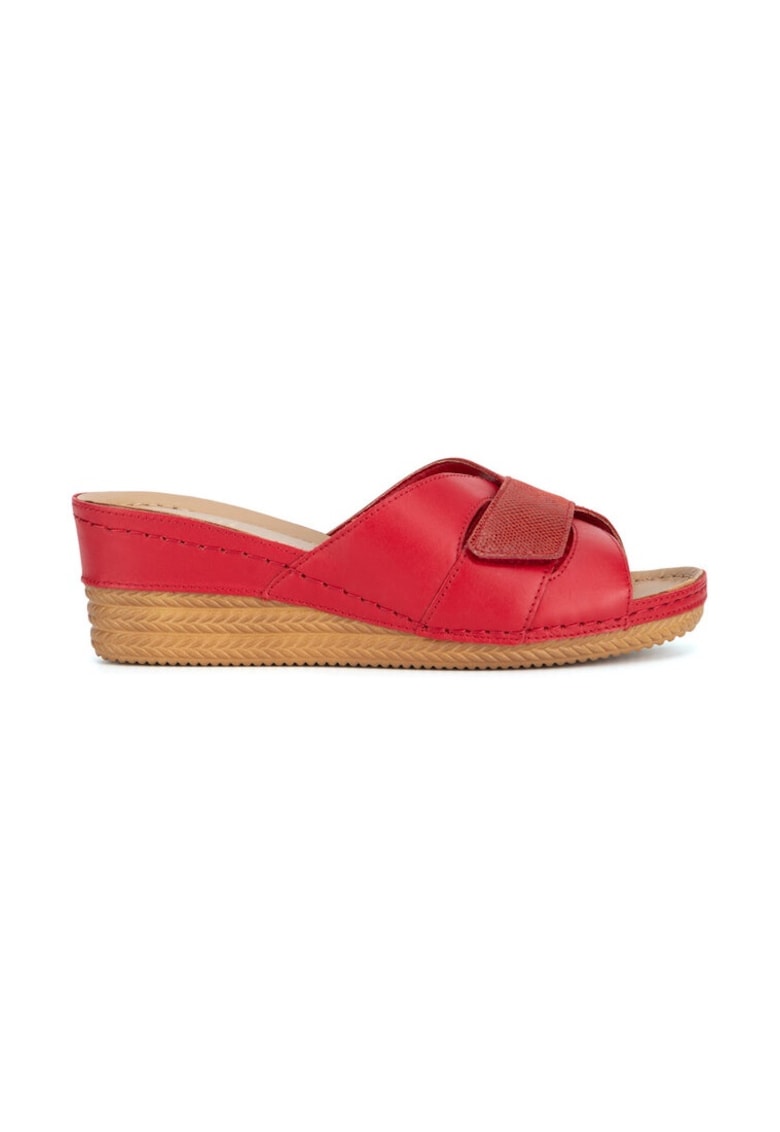 Oferte la Slapi dama -  590559 - Piele naturala - Rosu - Rosu