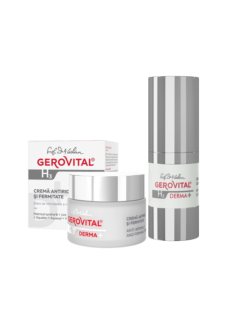 Oferte la Pachet Gerovital H3 Derma+: Crema Antirid Contur Ochi - 15 ml + Crema Antirid si Fermitate - 50 ml