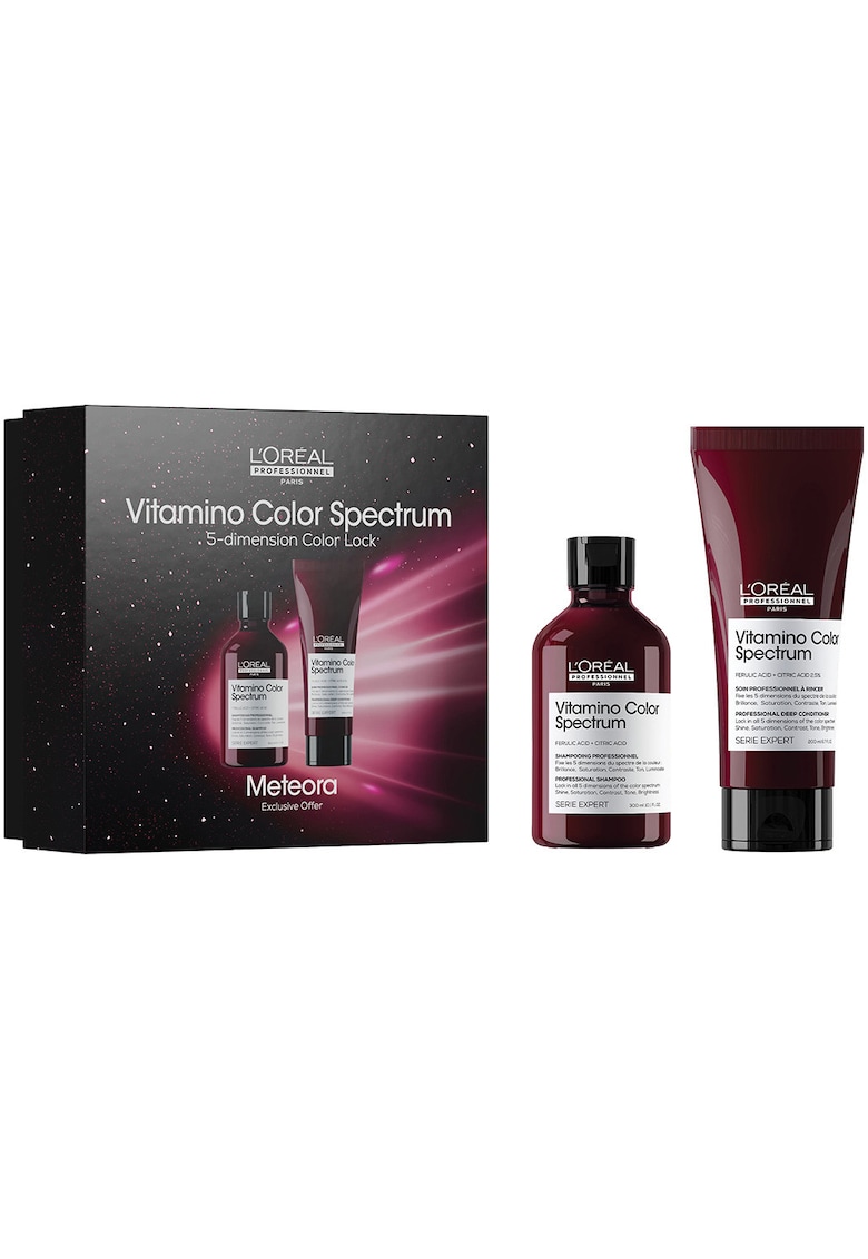 Oferte la Set rutina profesionala L’Oreal Professionnel Serie Expert Vitamino Color Spectrum DUO - pentru fixarea culorii - par mai matasos & puternic: Sampon - 300 ml + Balsam - 200 ml