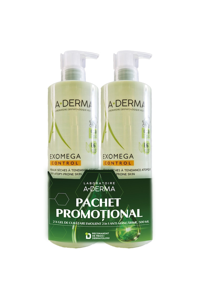 Oferte la Pachet Gel de curatare 2-in-1 Exomega Control  piele uscata - atopica 500ml x 2