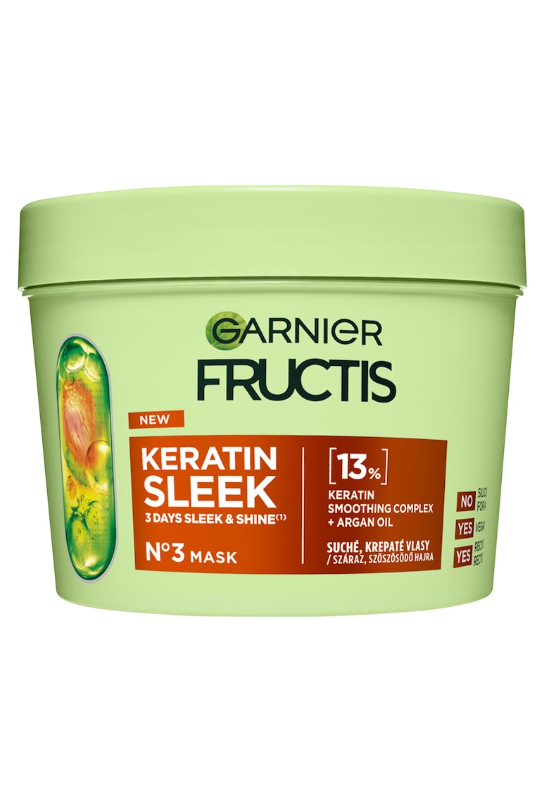 Oferte la Masca pentru par  Fructis Keratin Sleek cu keratina si ulei de argan - 370ml