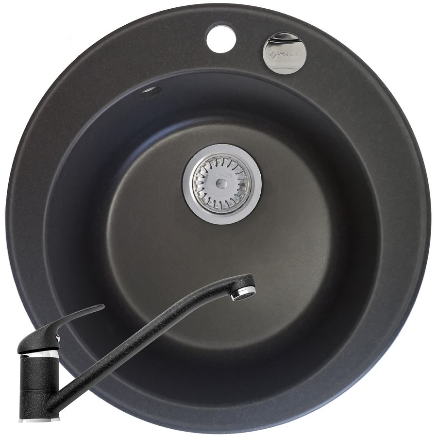 Oferte la Set chiuveta granit ALYA 1B Ø49 si baterie ASALIA Negru
