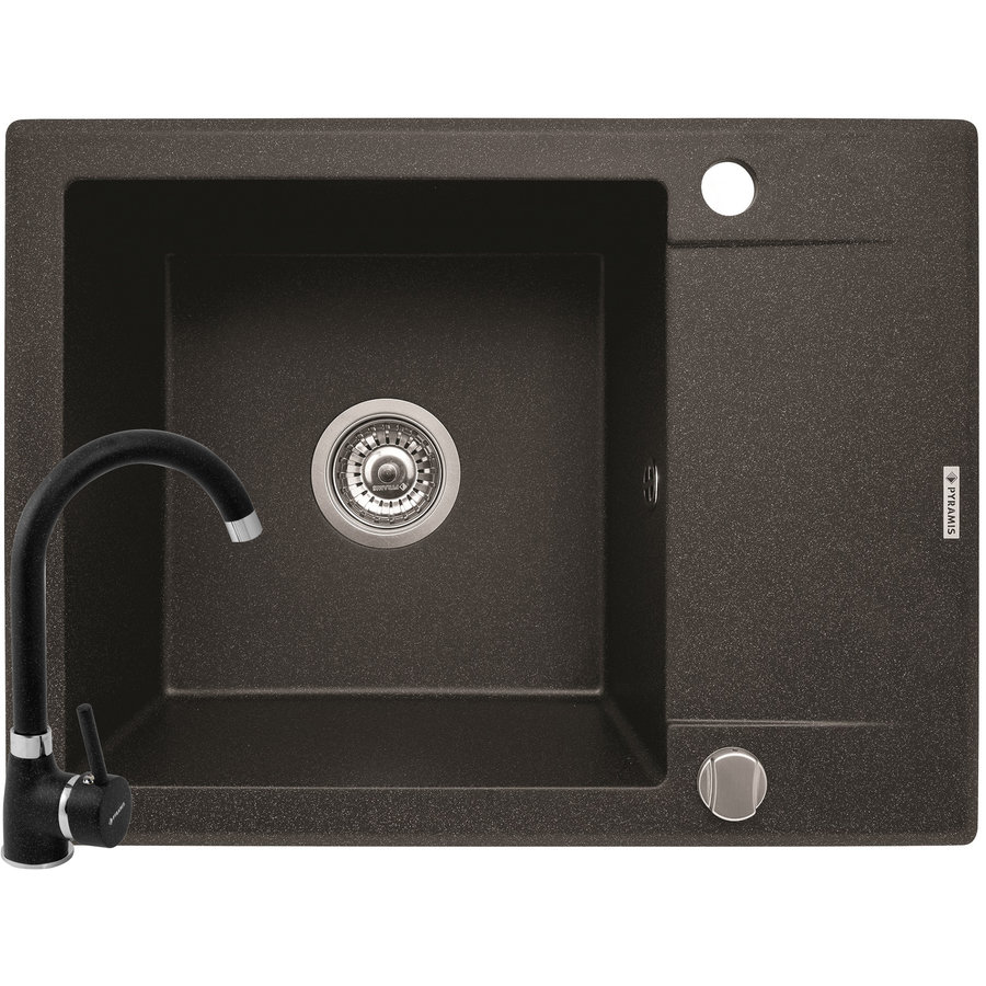 Oferte la Pachet chiuveta granit KORFU 62x46 1B1D + Baterie BELLO Negru