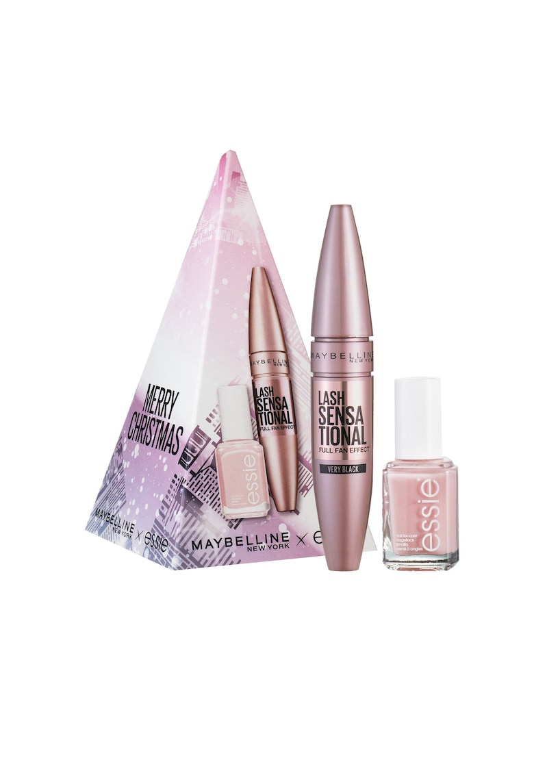 Oferte la Cutie de Craciun cu rimel Maybelline Lash Sensational + oja Essie
