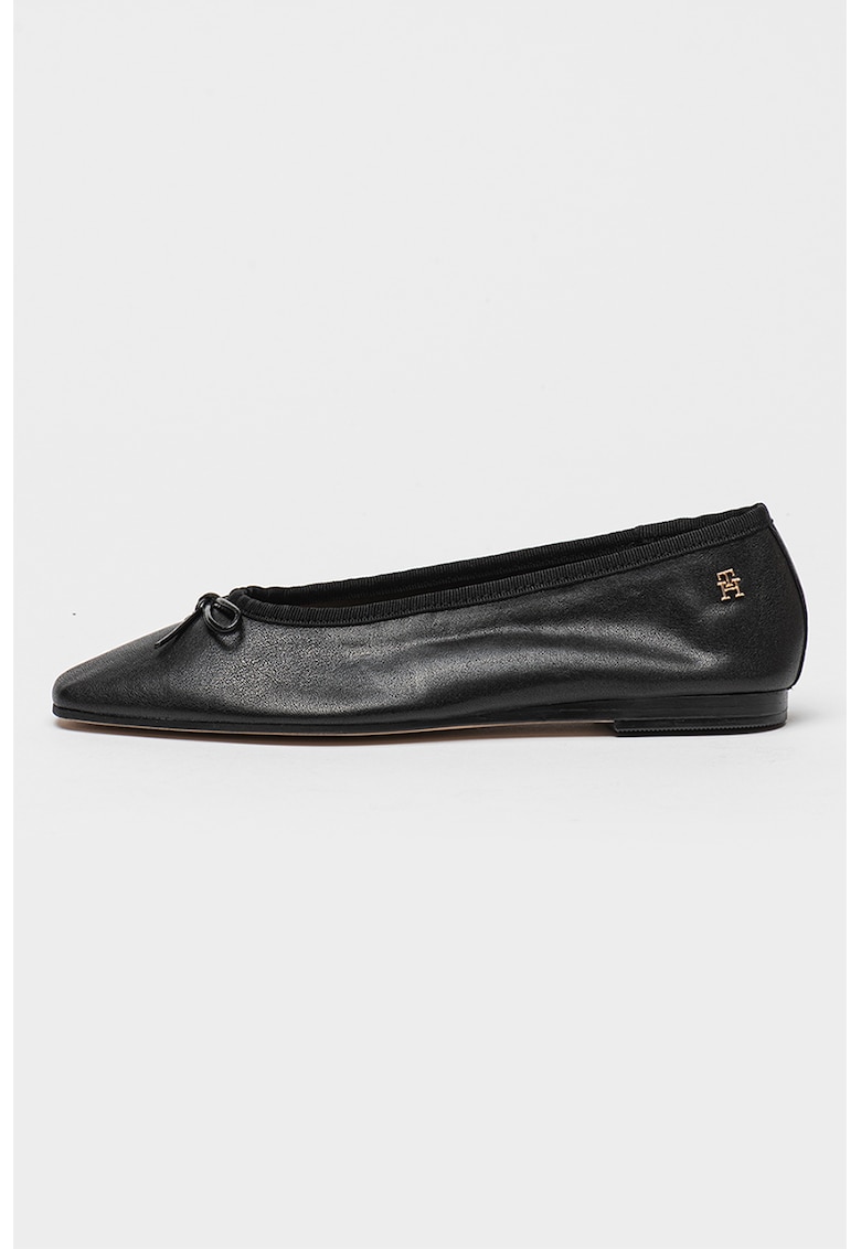 Oferte la Balerini din piele cu varf patrat - Negru