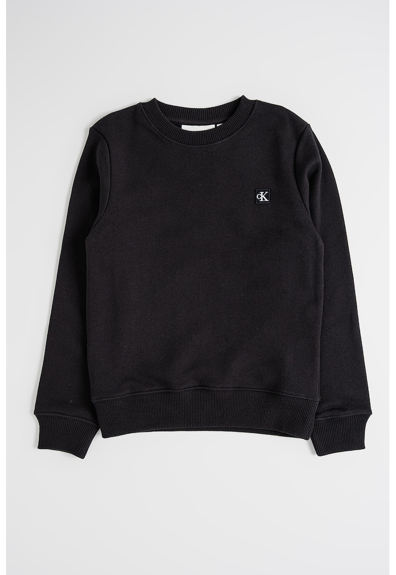 Oferte la Bluza de trening din bumbac organic cu decolteu la baza gatului - Negru