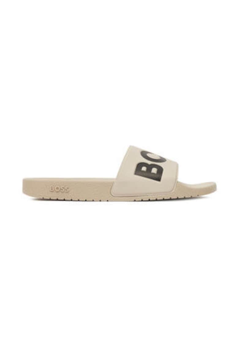 Oferte la Papuci barbatesti -  piele ecologica - bej/negru