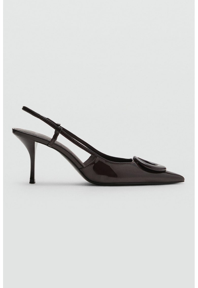 Oferte la Pantofi slingback din piele ecologica - Maro inchis