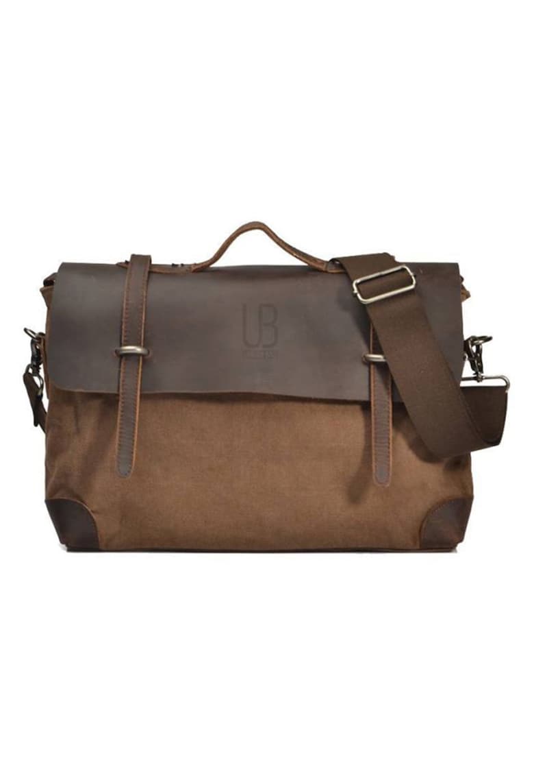 Oferte la Geanta messenger din piele London - Maro/Caramel