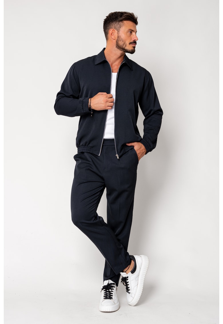 Oferte la Set Caruso Jacheta cu fermoar si pantalon lung Navy New 18223 - Bleumarin