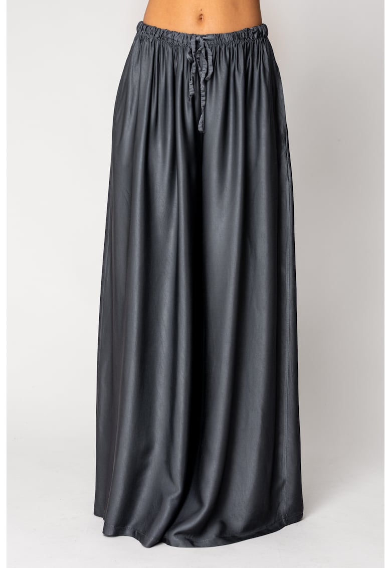 Oferte la Pantaloni lung din mix de matase Grey Anthracite 18040 - Gri cenusiu