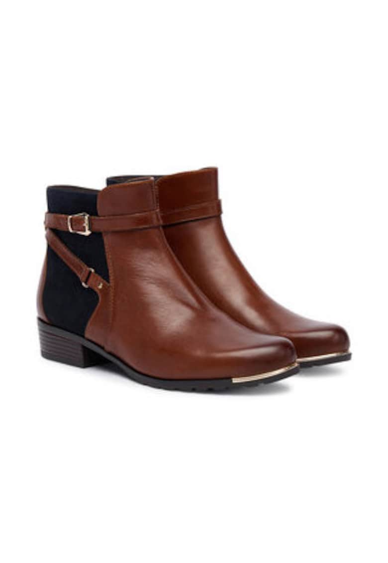 Oferte la Botine dama  piele naturala - Negru/Maro