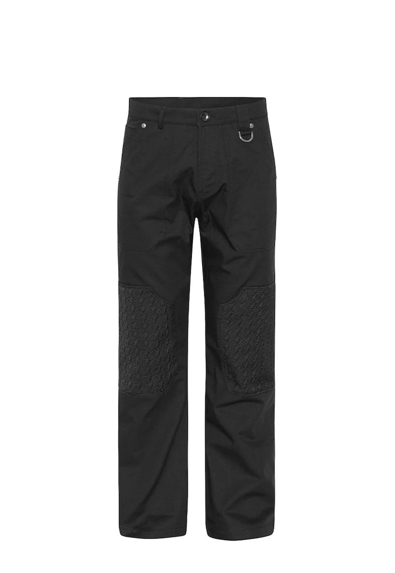 Oferte la  -Pantaloni drepți cu detalii la genunchi - Negru