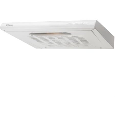 Oferte la Hota decorativa HANSA OSC6111WH, diametru evacuare aer 120mm, tip universal, aspirare/recirculare, 1x28W, filtru grasime acrilic, comanda butoane, alb