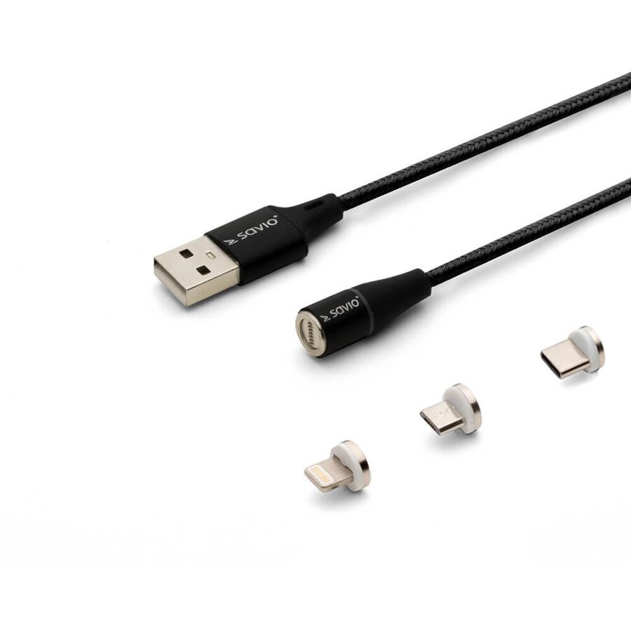 Oferte la Cablu Date/Incarcare USB USB-C Micro USB-A Lightning 2m Negru