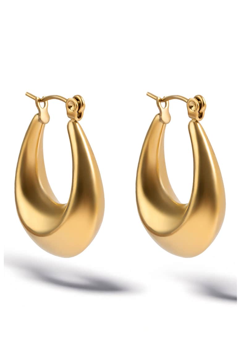Oferte la Cercei rotunzi placati cu aur de 18K - Auriu