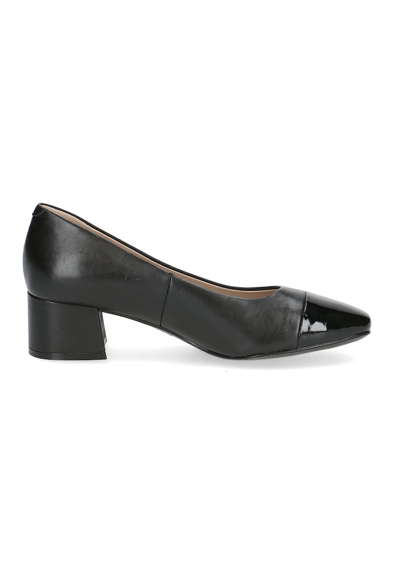 Oferte la Pantofi de piele si piele ecologica cu toc masiv - Negru