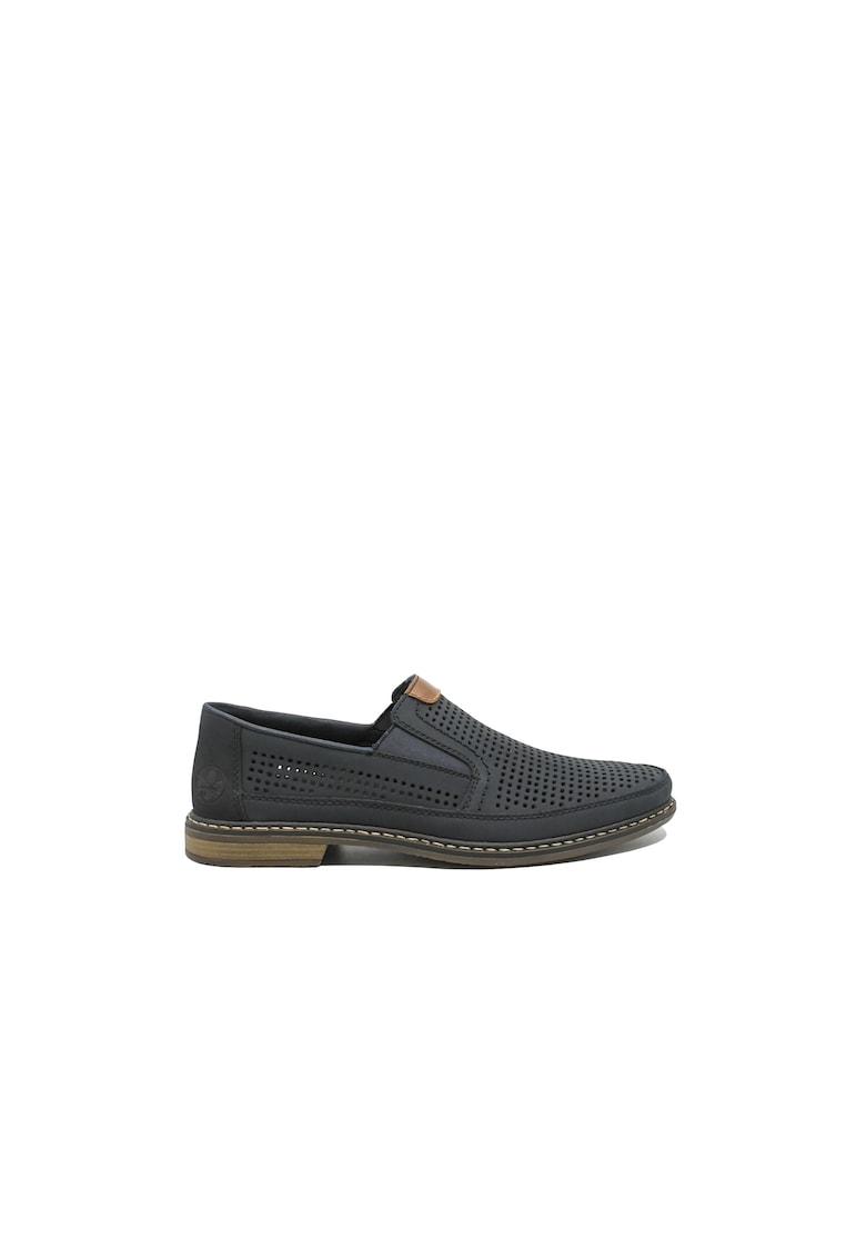 Oferte la Pantofi casual  bleumarin din piele naturala cu perforatii RIK13459-14 - Bleumarin