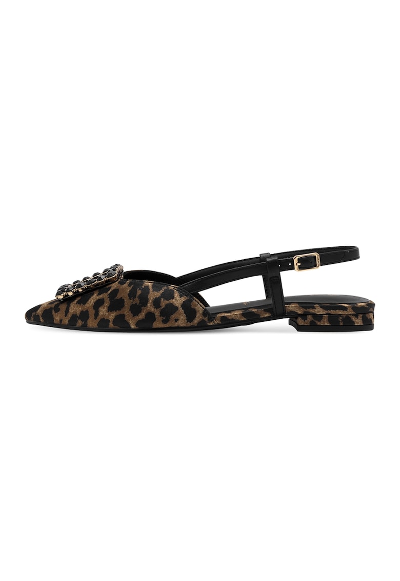 Oferte la Pantofi slingback cu varf ascutit - Negru/Maro