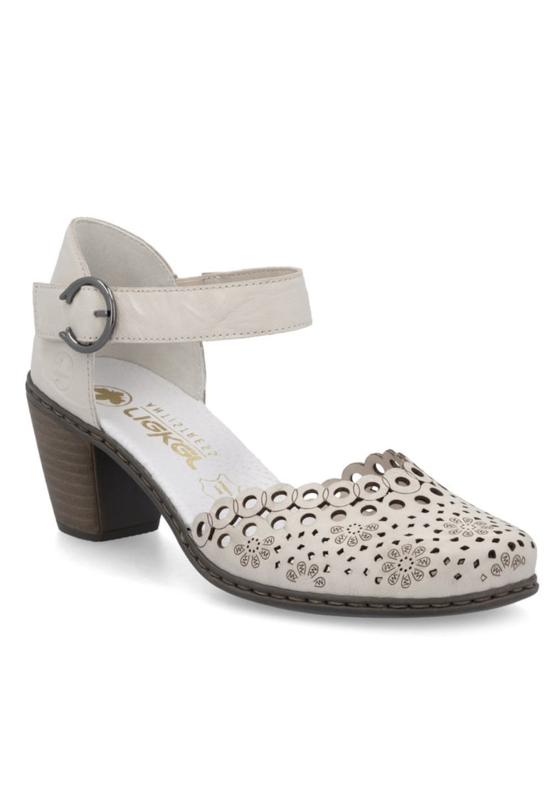 Oferte la Pantofi decupati  bej din piele naturala cu perforatii dantelate RIK40902-60