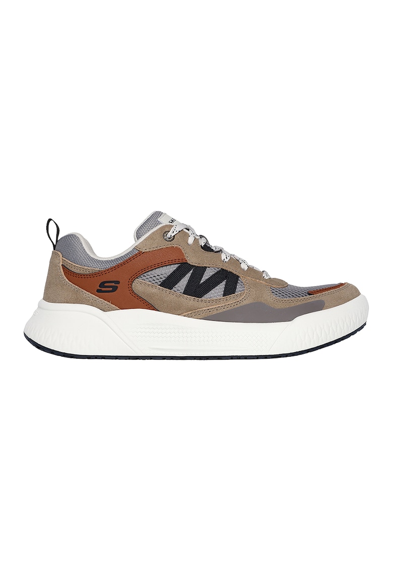 Oferte la Pantofi sport din piele ecologica cu garnituri din piele intoarsa - Gri/Maro taupe