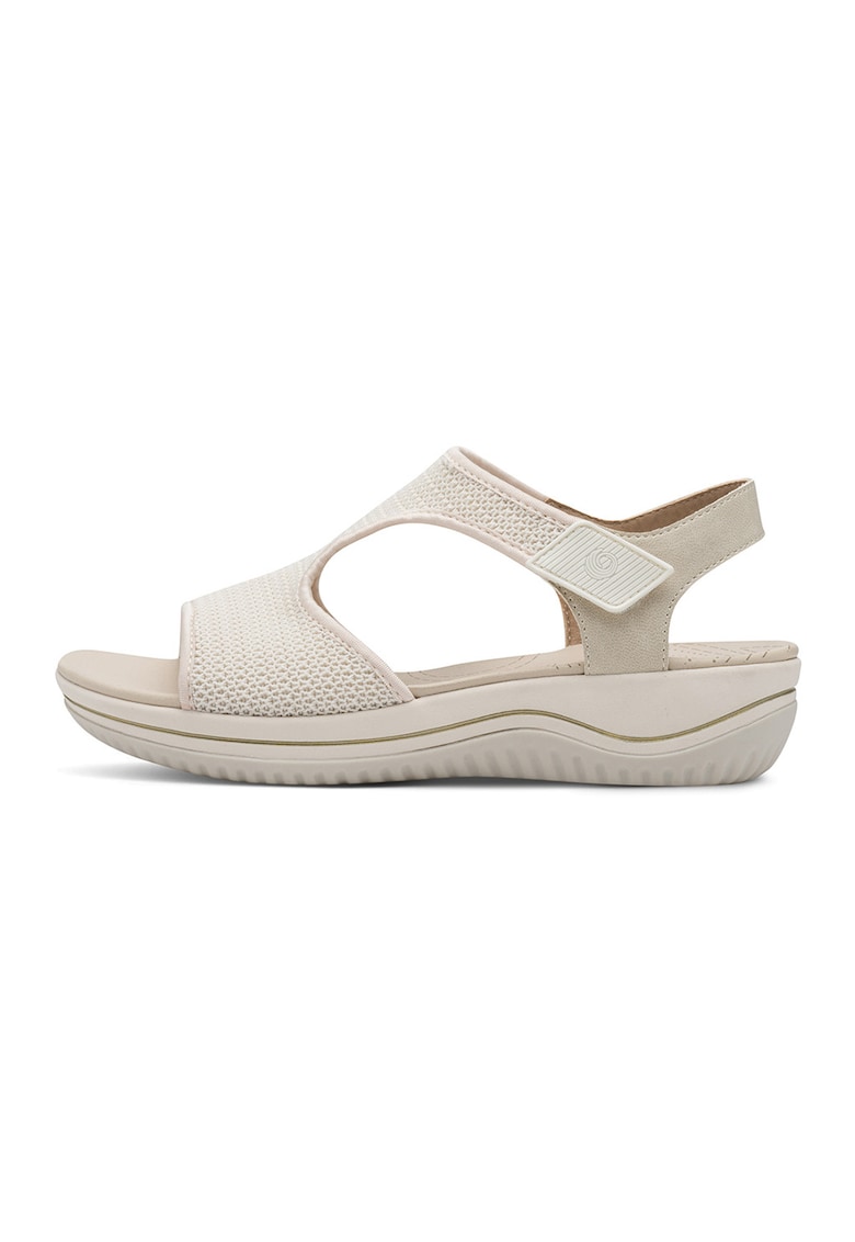 Oferte la Sandale wedge cu velcro - Bej