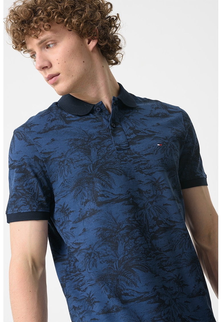 Oferte la Tricou polo din ameste de in si bumbac organic - Bleumarin