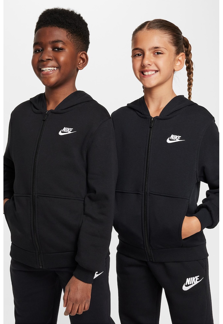 Oferte la Hanorac cu fermoar Sportswaer Club - Negru/Alb optic