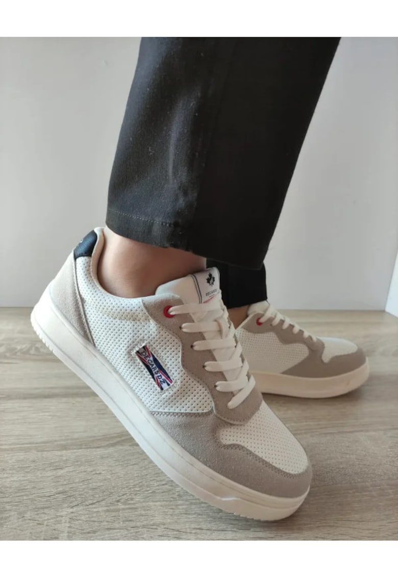 Oferte la Pantofi Casual Barbati  9903 Albi Cu Gri Velur - Alb - Alb