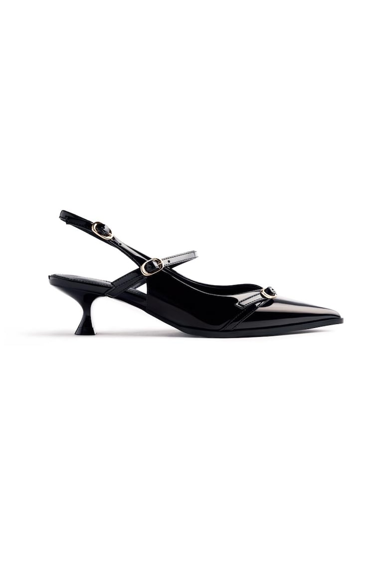 Oferte la Pantofi slingback cu varf ascutit - Negru