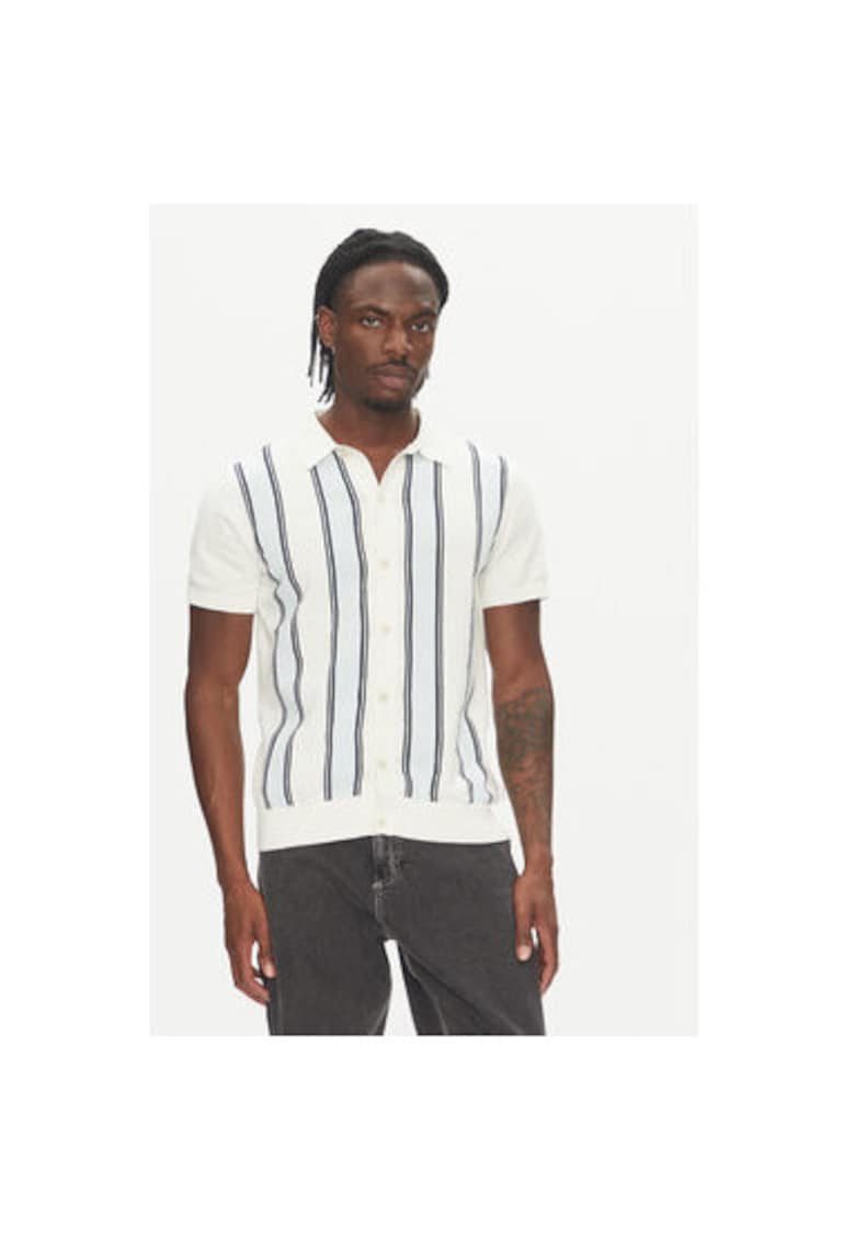 Oferte la Bluza barbati  30-804062 - Bumbac - Alb/Albastru - Alb/Albastru