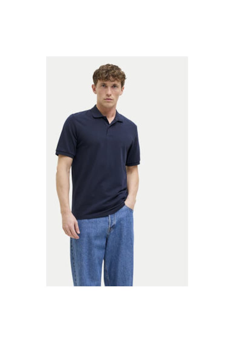 Oferte la Tricou polo barbati Jack Jones - 12270150 - Bumbac/Poliester - Bleumarin - Bleumarin