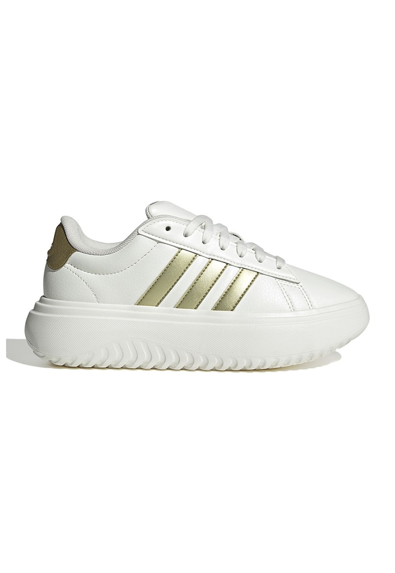 Oferte la Pantofi sport flatform de piele ecologica Grand Court - Alb/Auriu