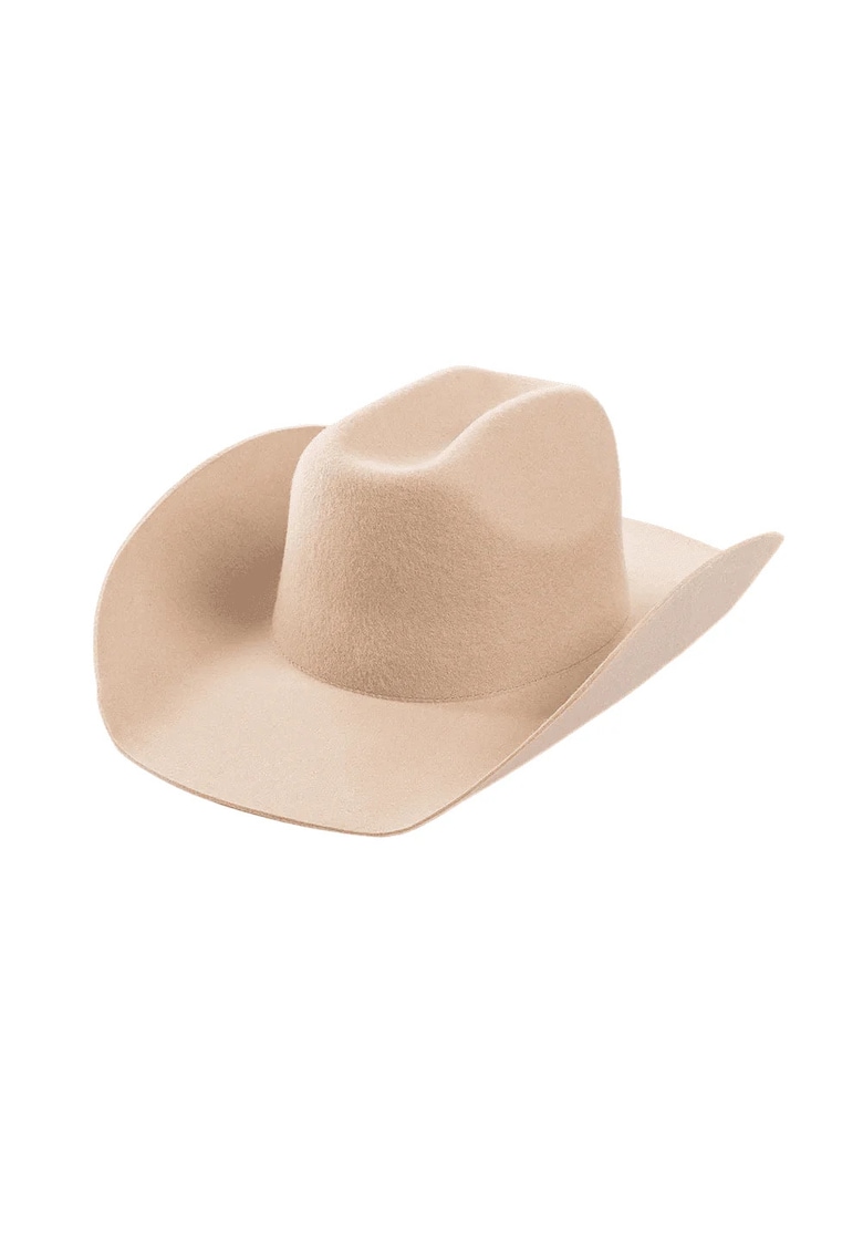 Oferte la Palarie dama - bej - din lana - stil cowboy - Malena -