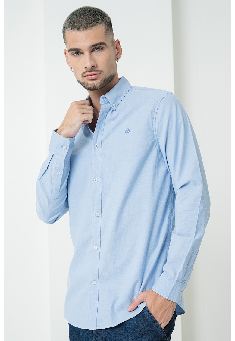 Oferte la Camasa oxford cu model uni - Albastru deschis