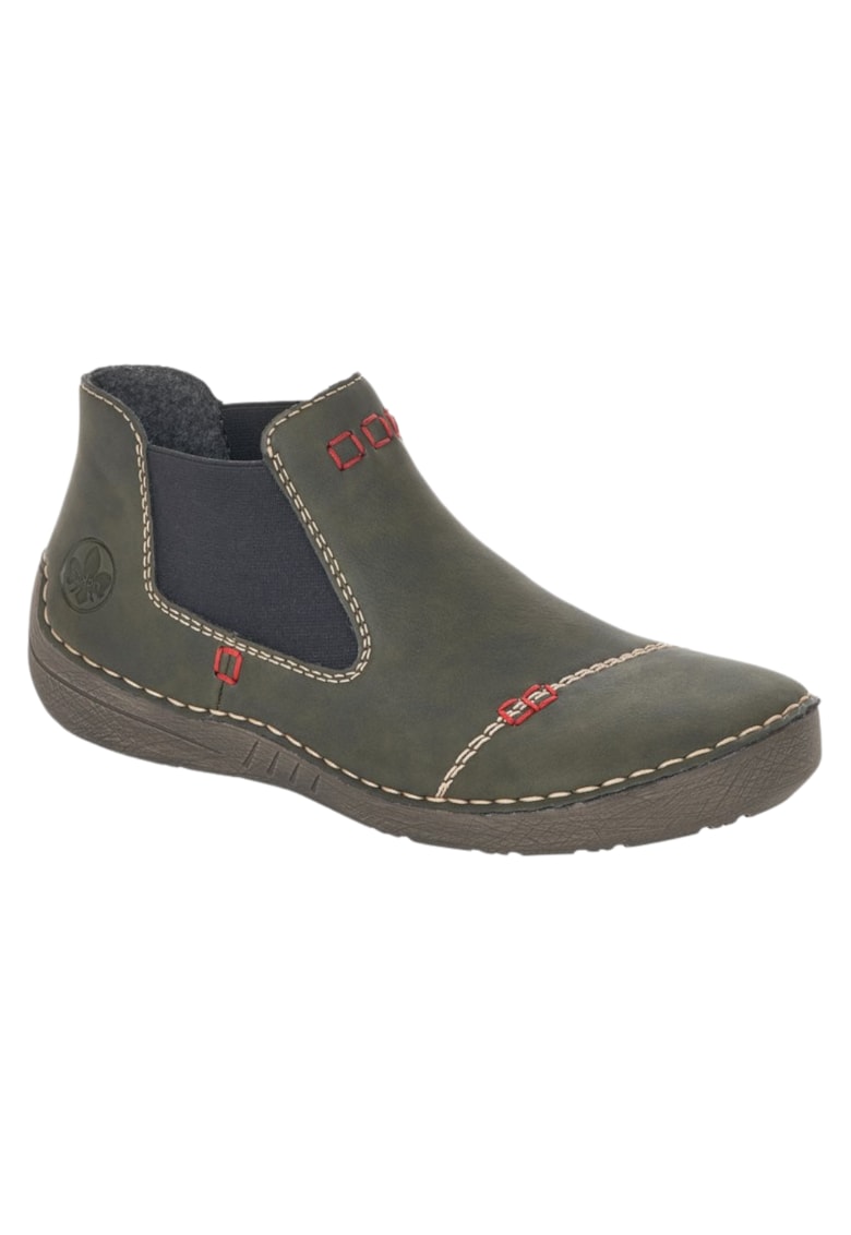 Oferte la Ghete joase  in stil Chelsea - verde-gri - cu cusaturi decorative - Verde