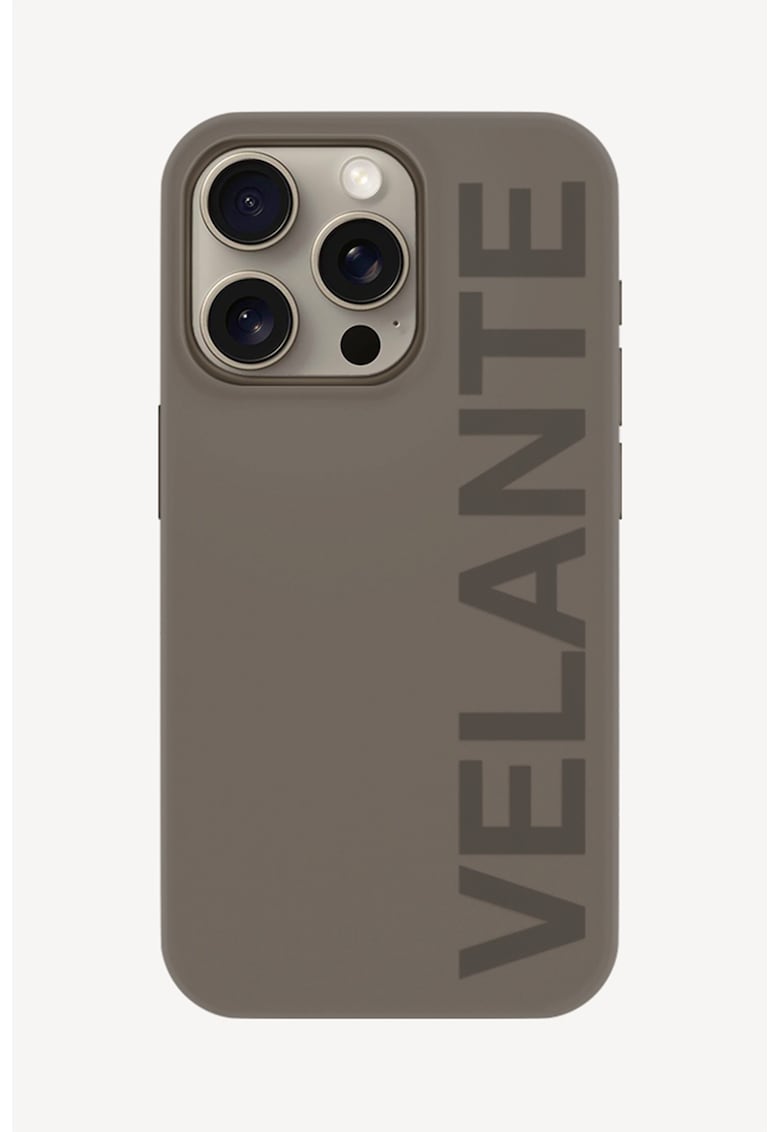 Oferte la Husa unisex cu imprimeu logo pentru Iphone 15 Pro - Gri inchis