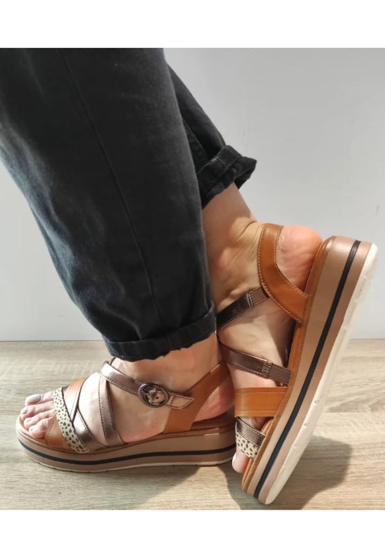 Oferte la Sandale Casual Dama Jana 28267-44 Maro Cu Metalic - 674645 - Maro