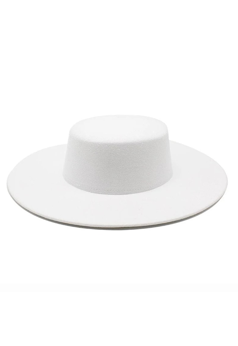 Oferte la Palarie dama - alba - stil canotiera - cu bor lat - marime universala - Kaino -