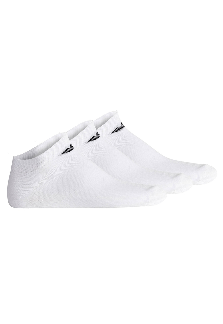 Oferte la Set de sosete pana la glezna cu logo - 3 perechi - Alb