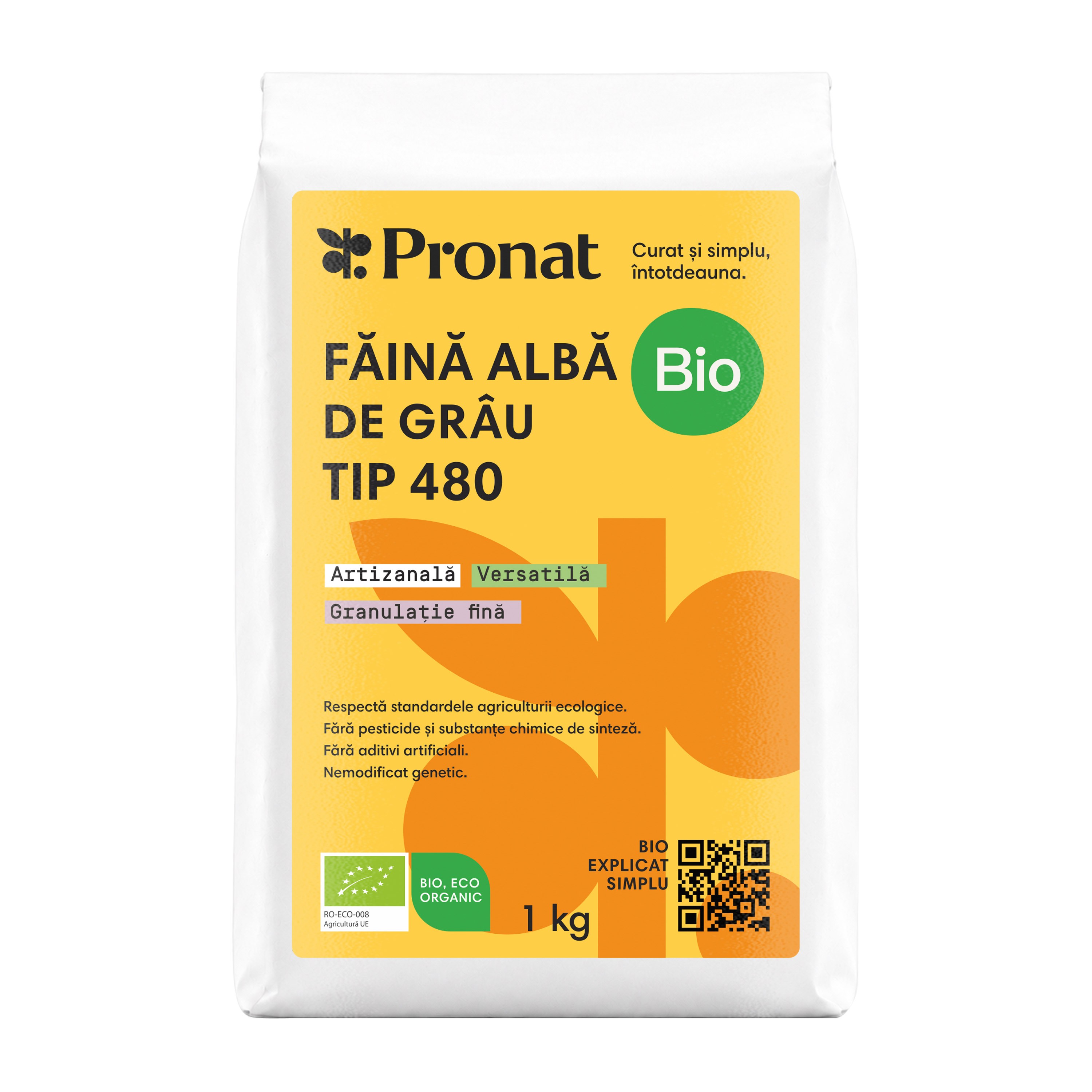Oferte la Faina alba de grau bio tip 480, 1kg Pronat