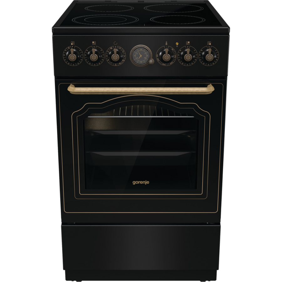 Oferte la Aragaz Electric Classico GECS5B70CLB Plita Vitroceramica cu 4 Zone de Gatit Cuptor 70L Functie AirFry Clasa A 50CM Negru