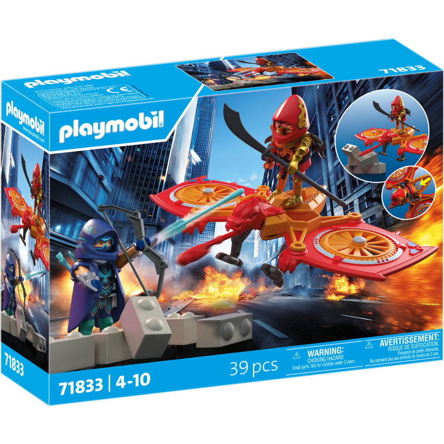 Oferte la Set de Constructie Eroi Drona contra ninja malefic 39 piese +4 ani