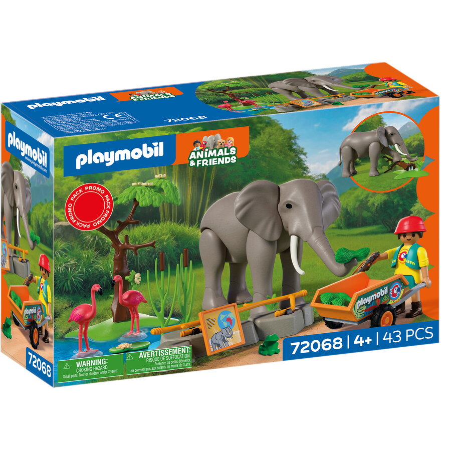 Oferte la Set de Constructie Animale si prieteni Elefant cu ingrijitor 43 piese +4 ani
