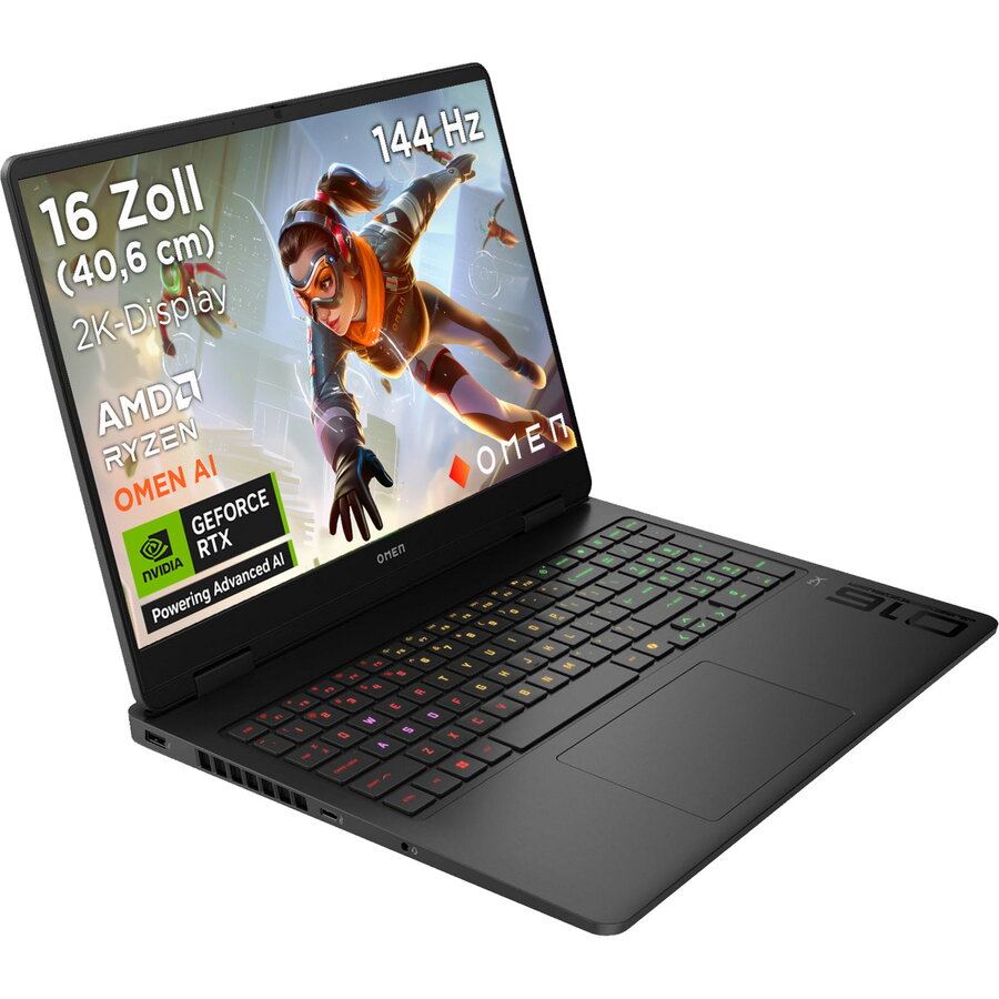 Oferte la OMEN by HP 16-ap0091ng (black, AMD Ryzen 9 8940HX, NVIDIA GeForce RTX 5060, 16 GB DDR5, 1 TB (1 TB SSD), Windows 11 Home)
