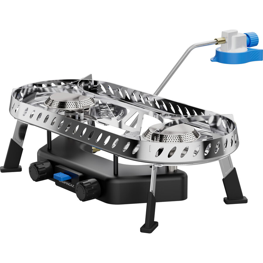 Oferte la Camp & Trek Twin Connect camping stove (silver/black, 2 hobs 2x 2 kW, for CV470 Plus)