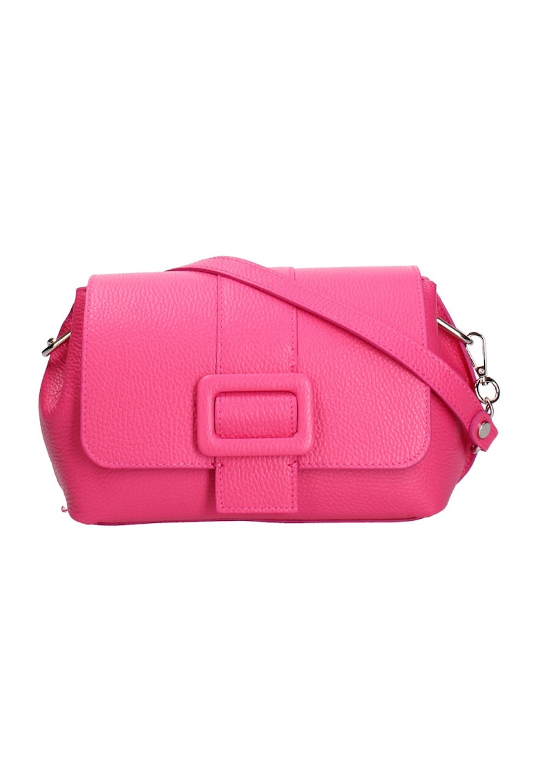 Oferte la Geanta crossbody de piele cu clapa - Roz inchis