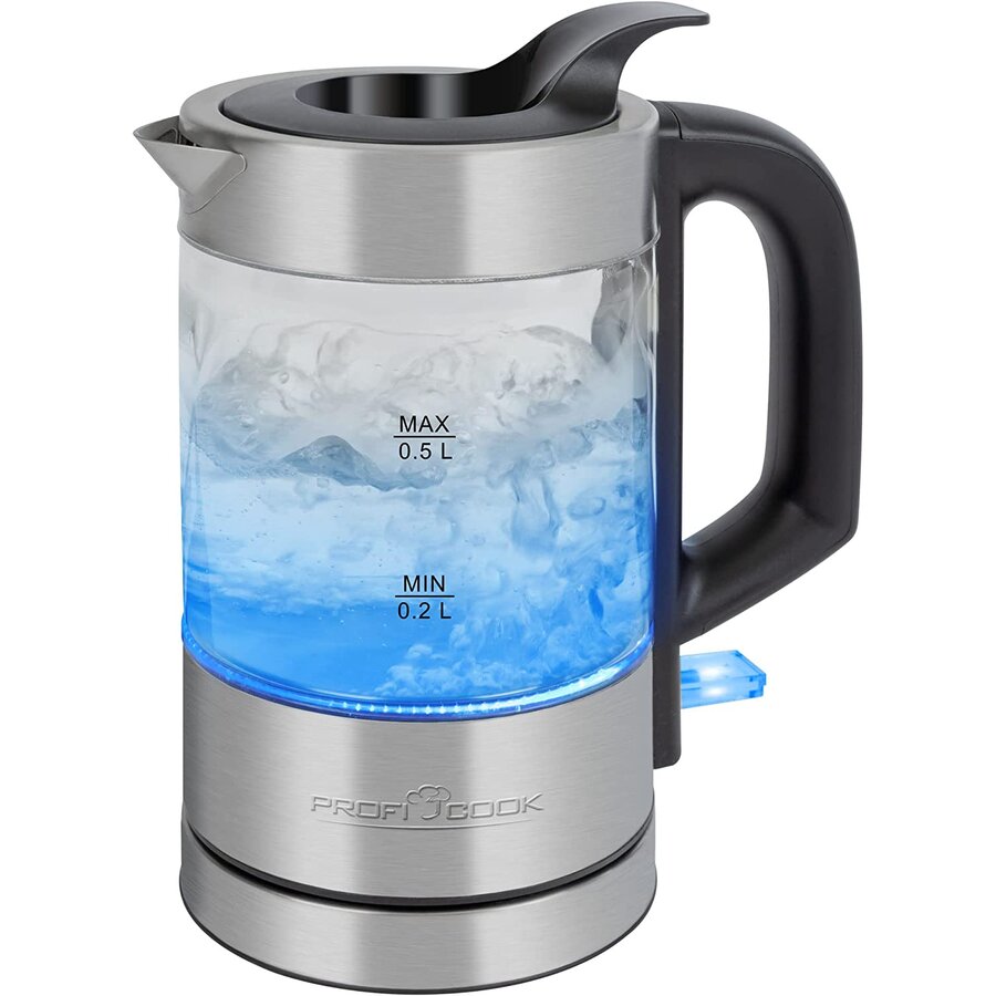 Oferte la Fierbator glass kettle PC-WKS 1228 G, kettle (stainless steel/black, 0.5 liters)