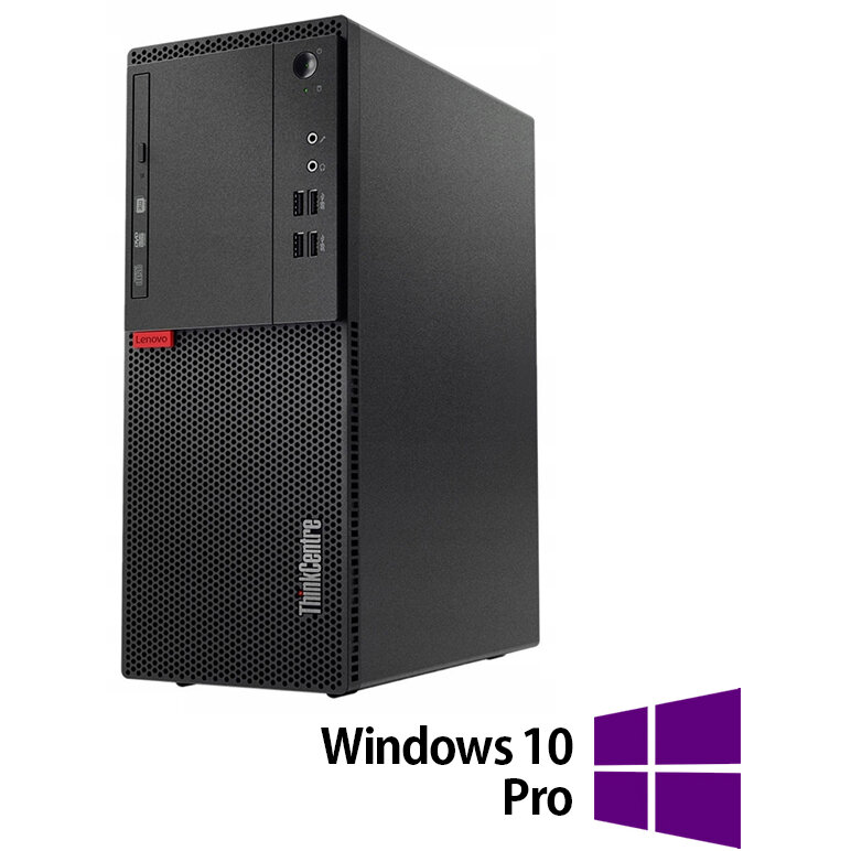 Oferte la Sistem desktop Refurbished M710T Intel Core i3-6100 8GB 500GB HDD Windows 10 Pro Black