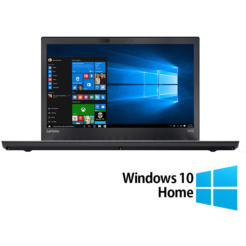 Oferte la Laptop Refurbished ThinkPad T470 HD 14 inch Intel Core i5-6200U 8GB 256GB SSD Windows 10 Home Black